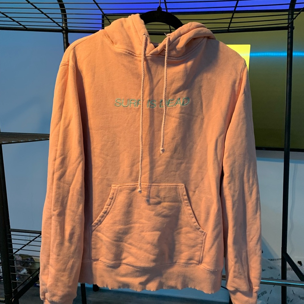 Surf is dead small hoodie pink blue